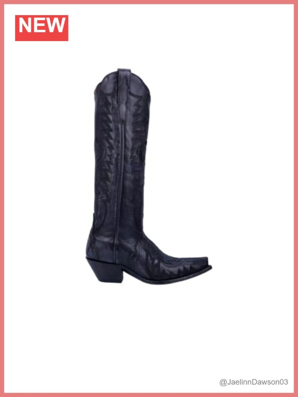 Dan Post Hallie Tooled-Inlay Embroidered Snip Toe Knee High Boots